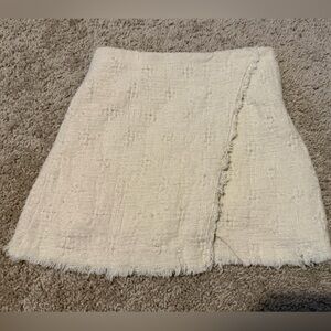 Zara Girls Cream Tweed Wrap Mini Skirt Size 10